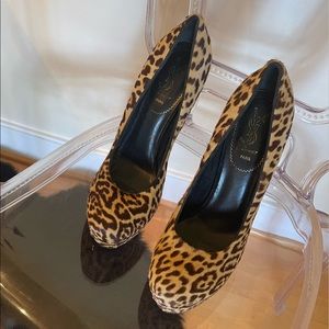 YSL Calf Hair Leopard Print Pump